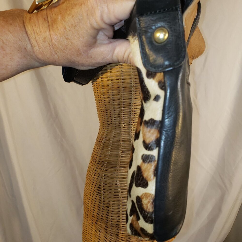 Vintage Via Neroli Leopard Print & Leather Crossbody Handbag - Picture 7 of 15